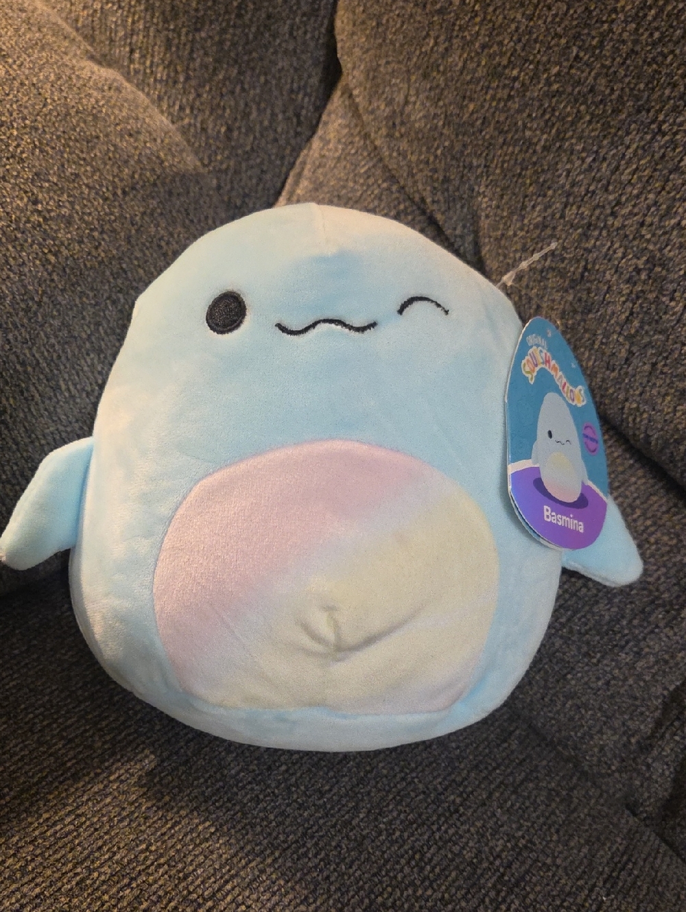 Squishmallows Basmina Light Blue with Pastel Pink & Cream Belly Plush *RARE*